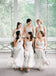 Simple Ivory Chiffon Sweetheart Strapless Long Bridesmaid Dresses , AB1221