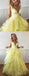 Yellow Organza Ruffles Ball Gown For Teens Prom Dresses.PD00251