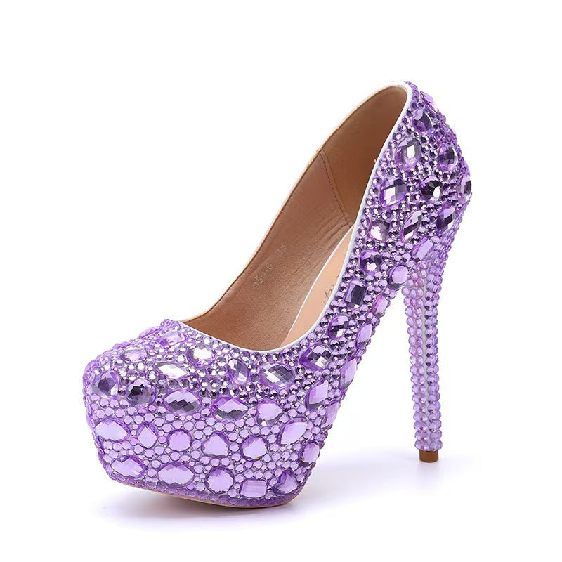 Women's Wedding Shoes Decorative Wedding Heels Rhinestoned Bridal Shoes