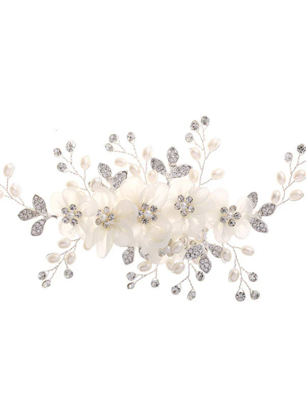 Pearl Crystal Floral Hair Clip