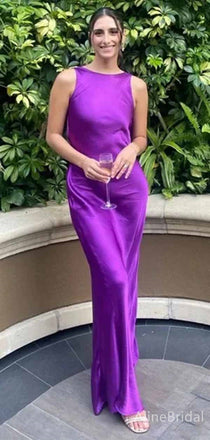 Modest Purple SleevelessLong  Mermaid Evening Dress, Prom Dress, PD381884