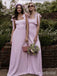Simple Elegant Square Long Bridesmaid Dress,PD3217