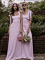 Simple Elegant Square Long Bridesmaid Dress,PD3217