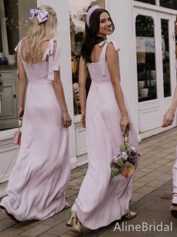 Simple Elegant Square Long Bridesmaid Dress,PD3217