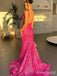 Sparking V-neck Spaghetti Strap Mermaid Long Prom Dress,Evening Dress,PD37680