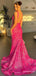 Sparking V-neck Spaghetti Strap Mermaid Long Prom Dress,Evening Dress,PD37680
