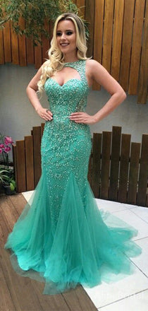 Gorgeous Sweetheart Cut-Out Halter Beadings  Long Mermaid Lace Prom Dress, Evening Dress, PD382071