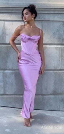 Elegant Sweetheart Spaghetti Strap Lavender Corset Mermaid Prom Dress, Evening Dress, PD382091