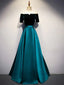 Elegant Off Shoulder Short Sleeves A-line Floor length Prom Dress, PD3705