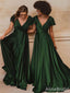 Elegant V-neck A-line Long Bridesmaid Dress,PD3220