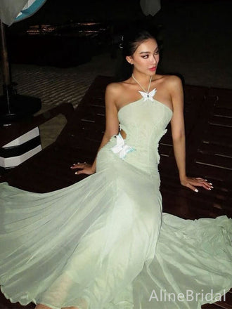 Sexy Mint Green Halter Long Mermaid  Prom Dress, Evening Dress, PD382180