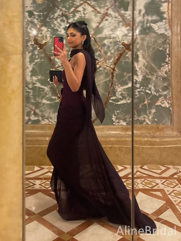 Elegant One Shoulder Mermaid Long Prom Dress,Evening Dress,PD382184