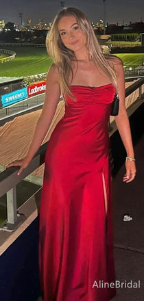 Elegant Red Mermaid Sid Slit Long Prom Dress,Evening Dress,PD382185