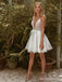Elegant Spaghetti Strap V-neck A-line Short Mini Homecoming Dress, HD3160