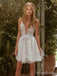 Elegant Spaghetti Strap V-neck A-line Short Mini Homecoming Dress, HD3160