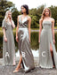 Mismatched Elegant Split Side A-line Long Bridesmaid Dress,PD3233