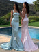 Elegant Square Mermaid Long Bridesmaid Dress,PD3242