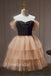 Elegant Off shoulder Sleeveless A-line Short Mini Homecoming Dress, HD3082