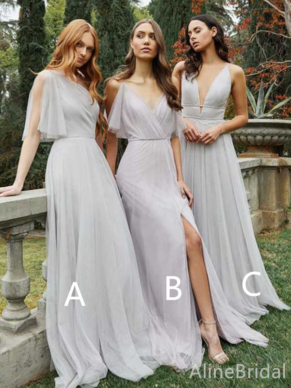 Mismatched Elegant Spaghetti Strap Mermaid Long Bridesmaid Dress,PD3246