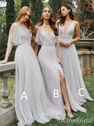 Mismatched Elegant Spaghetti Strap Mermaid Long Bridesmaid Dress,PD3246
