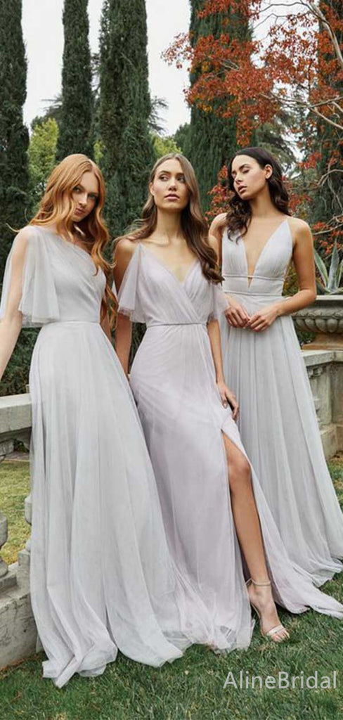 Mismatched Elegant Spaghetti Strap Mermaid Long Bridesmaid Dress,PD3246