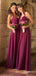 Elegant Halter V-neck A-line Long Bridesmaid Dress,PD3252