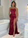 Elegant Spaghetti Strap Split Side Mermaid Long Prom Dress,PD37666