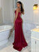 Elegant Spaghetti Strap Split Side Mermaid Long Prom Dress,PD37666