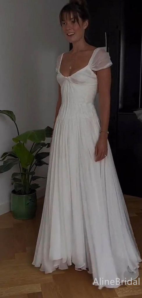 Elegant Cap Sleeves A-line Long Prom Dress,Evening Dress,PD37673