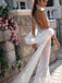 Elegant Halter V-neck Backless Mermaid Lace Wedding Dresses,WD3066