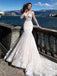 Gorgeous V-neck Long Sleeves Mermaid Long Wedding Dresses,WD3070