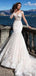 Gorgeous V-neck Long Sleeves Mermaid Long Wedding Dresses,WD3070