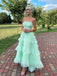 Elegant Strapless Sleeveless A-line Floor length Prom Dress, PD3718