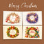 Christmas Wreath Mini Card Set – 5 Designs, Holiday Greeting Cards for Gifts & Messages