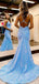 Sparkly Blue Sequins Backless Maxi Mermiad Prom Gown, Evening Gown, PD3822985