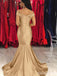 Simple V-neck Off-Shoulder Mermaid Long Bridesmaid Dress,PD3276