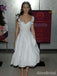 Elegant White V-neck A-line Short Homecoming Dress, HD3184