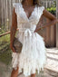 Sexy V-neck Lace Appliques A-line Short Homecoming Dress, HD3204