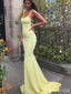 Simple V-neck Spaghetti Strap Mermaid Long Prom Dress,Evening Dress,PD37695