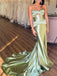 Sage Sweetheart Sleeveless Mermaid Long Prom Dress, PD3738