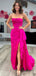 Simple Strapless Split Side A-line Long Prom Dress,Evening Dress,PD37715