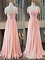 Elegant Pink Chiffon A-line Long Prom Dress,Evening Dress,PD37752