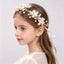 Girls White Flower & Pearl Floral Crown with Ribbon | Flower Girl Wedding Headpiece