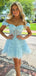 Sexy Off-Shoulder Strapless A-line Short Mini Homecoming Dress, HD32623