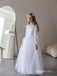Elegant Ivory Long Sleeve A-line Long Tulle Flower Girl Dress, FGS191