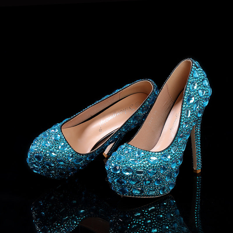 Women's Wedding Shoes Decorative Wedding Heels Rhinestoned Bridal Shoes