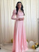 Elegant Light Pink Square A-line Long Prom Dress,Evening Dress,PD37777