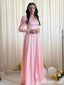 Elegant Light Pink Square A-line Long Prom Dress,Evening Dress,PD37777