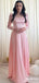 Elegant Light Pink Square A-line Long Prom Dress,Evening Dress,PD37777