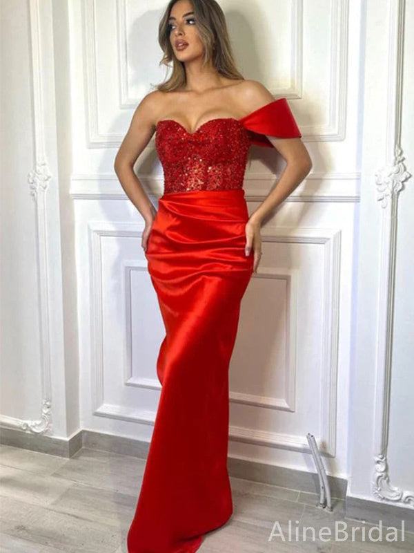 Sparkly Sweatheart Strapless Mermaid Long Prom Dress,PD37861